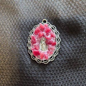 Virgin Mary Pendent with ornate stone
